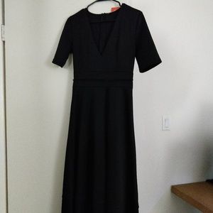 V-neck black dress